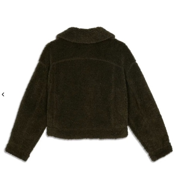 Lululemon Cropped Teddy Jacket Olive Green - Picture 3 of 11